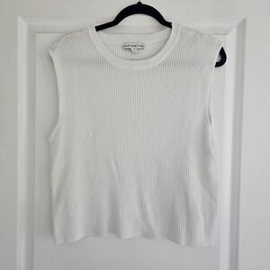 And Now This White Ribbed Sleeveless Tank Top